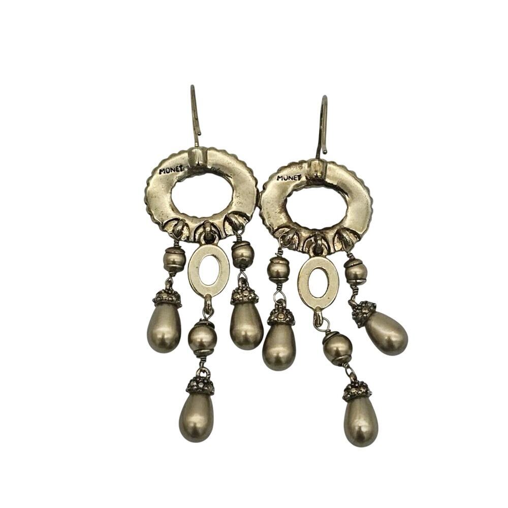 Monet Chandelier Dangle Gold Tone Pierced Earrings - Picture 3 of 6